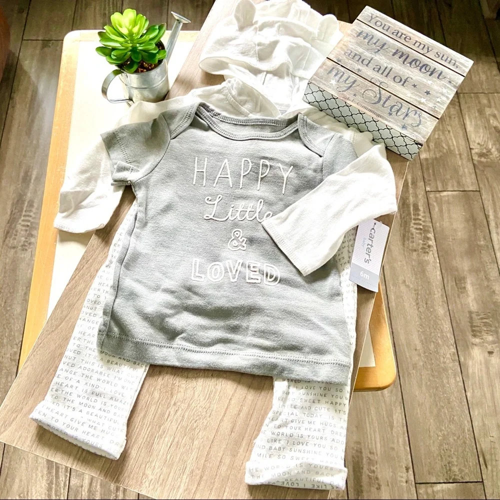 CARTERS 3 pc set with FREE Handmade card NWT❤️